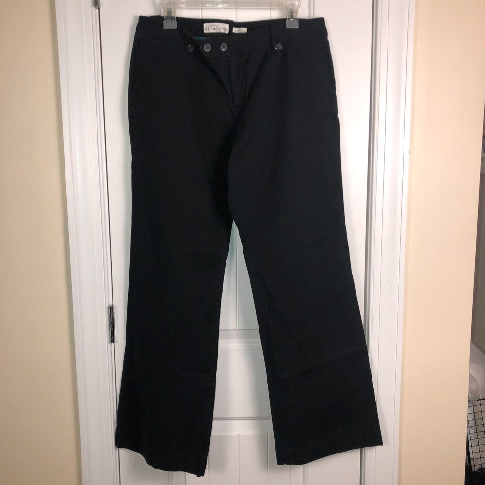 VTG Y2K Authentic Old Navy Womens Pants Low Rise Stretch Black Sz 12 Grunge Goth
